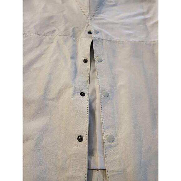 Tarazzia Vintage Leather Aline Skirt Snap Back Black Midi Size 9/10 - Picture 7 of 9